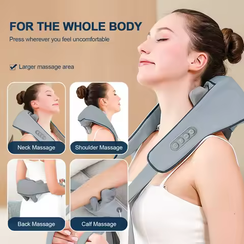 20W Wireless Trapezius Massager Neck And Shoulder Kneading Massager Neck And Back Massager Shawl Nec