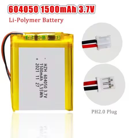 3.7V 1500mAh 604050 Lipo Rechargeable Polymer Lithium Battery for Breast Pump Early Learning Machine