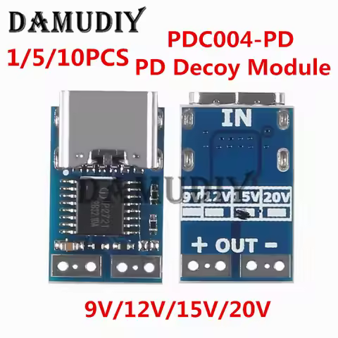 10pcs PDC004-PD 9V 12V 15V 20V PD decoy module Ip2721 PD23.0 to DC DC trigger extension cable QC4 ch