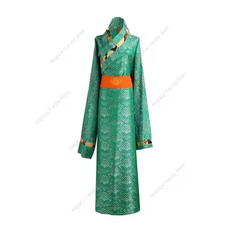 Tibetan Dance Costume for Women New 2025 Green Khampa Tibetan Robe Traditional Noble Performing Arts