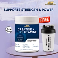 Pharmanutri Creatine Monohydrate + Glutamine 250 g (50 serving) 2 in 1 Halal Creatine Halal Glutamin