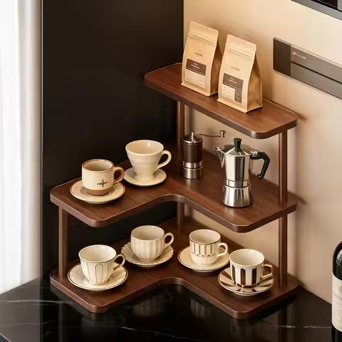 Multifunctional Corner Coffee Mug Organizer for Countertop Storage Mug Rack for Cabinet Holds Coffee