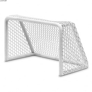 LUCKYUFT Aquarium Soccer Goal, Stainless Steel Frame White Mini Soccer Goal,  11*6.5*6cm Desktop Min