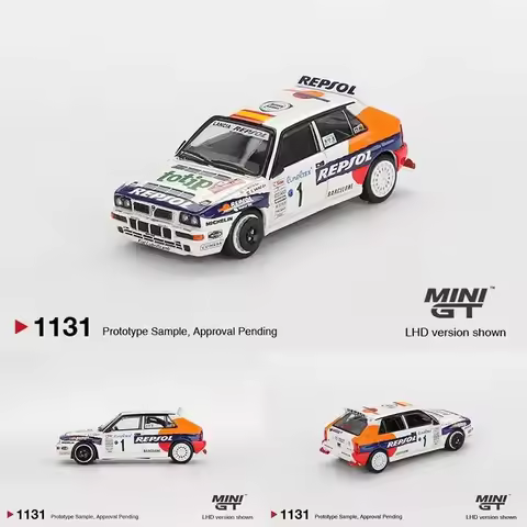 PreSale MINIGT 1131 1:64 Lancia 1993 Rallye Monte Carlo Integrale Evoluzione #1 Delta HF Diecast Car