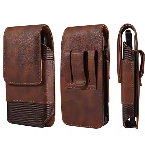 5.2-7.0 inch Leather Mobile Phone Bag For iPhone/Samsung/Xiaomi/Sony/LG Smartphone Waist Bag Casual 
