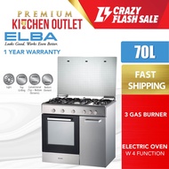 ELBA EGC-C9783E(SS) 3 Burner Sabaf Burner Free Standing Cooker Gas Cooker with 70L Electric Oven (KL