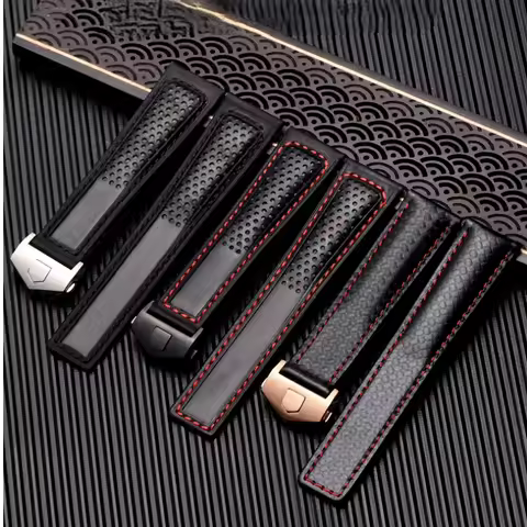 COW Genuine Leather Watch Strap 19mm 20mm 22mm watchband for tag heuer Carrera Monaco F1 watch band 