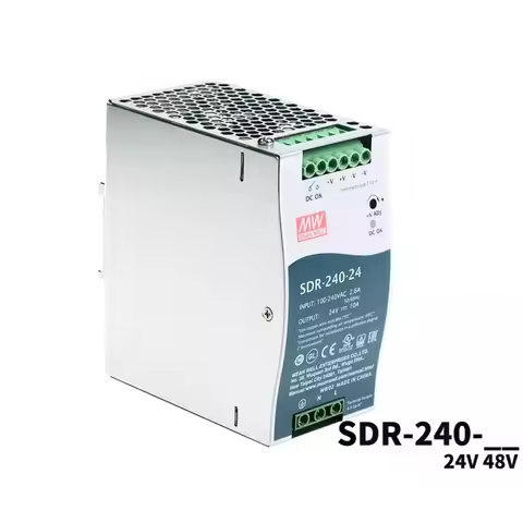 Mean Well SDR-120-24 DIN Rail Switching Power Supply with 12V/24V/48V Output 5A/10A/20A Current and 