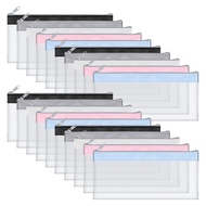 20Pack Money Bags with Zipper for Cash Clear Cash Envelopes Small Money Pouches Bank Deposit Bags Co