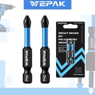 VEPAK VP1PH2050-2 Impact Screwdriver Bit PH2 50MM S2 Steel High Hardness Screw Head Tool Attachments
