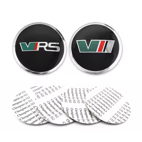 4Pcs 56mm Aluminium VRS Logo Car Wheel Centen Caps Sticker For Octavia 2 3 A7 Fabia MK1 VRS Sticker 