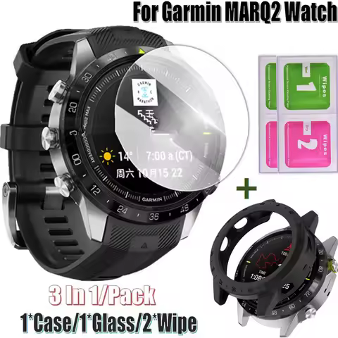 Smart Bracelet Glass Film Screen Protectors Bezel for Garmin MARQ2 Frame Watch Cover Replacement Cas
