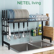 【kline】NETEL Kitchen Organizer Rack Rak Pinggan Sink Dish Rack Stainless Steel Rak Dapur Kitchen Dish Drainer