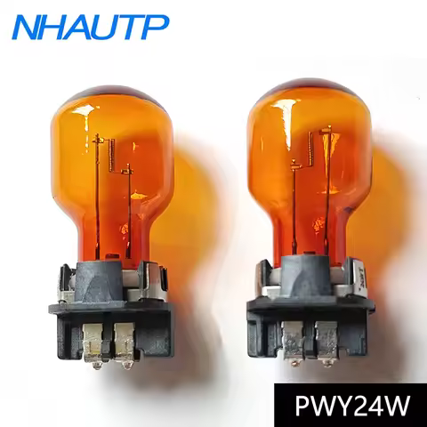 NHAUTP 2Pcs Original Halogen PWY24W Lamp For Audi A3 A4 A5 Q3 VW MK7 Golf CC BMW F30 3 Series Front 