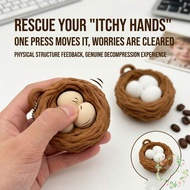 3D-Printed Bird's Nest Push Toy – Bird's Nest Button Keychain Stress-Relief Toy