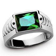 Mens Fashion 18K Platinum Gold Plated Sapphire Garnet CZ Wedding Ring USA Size 8-15