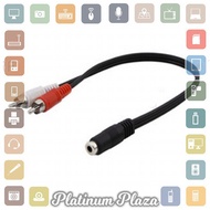 3.5mm Female to RCA Male HiFi Audio Adapter Cable 25cm - Black`5Z67V2-