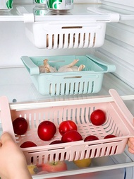 1/2/3pcs Multi-Function Expandable Refrigerator Storage Basket, Fridge Organizer Basket For Kitchen