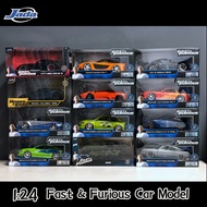 1:24Jada Fast Furious Brian GTR-34 Mazda RX-7 Supra สูงจำลองโลหะผสมหล่อขึ้นรูปโมเดลรถยนต์ของเล่นของข