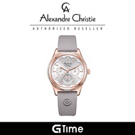 [Official Warranty] Alexandre Christie 2994BFRRGSLLG Women's Silver Dial Silicone Strap Watch