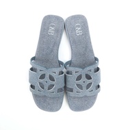 O&B รองเท้าแตะหนังแท้ รุ่น OANDB SANDALS IN LIGHT DENIM-11148SU00546F_H4BLXX