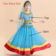 Qsuccua ชุดเต้นรําพื้นบ้าน สไตล์อินเดีย สําหรับเด็กผู้หญิง V724