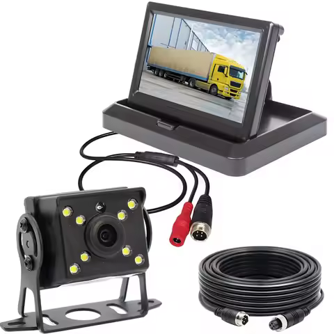 5" IPS AHD Monitor+1080P IP69 Rear View Backup Reverse Camera For Bus/Truck/RV/car/Trailer Vehicle R