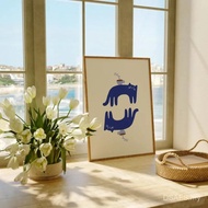 Coffee Cat Print Trendy Coffee Poster Cat Lovers Decor Cat Mom Poster Coffee Cart Print Funky Animal