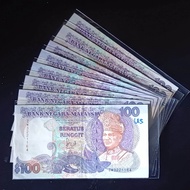 Old Collectible Rm100 Ringgit Malaysia Duit Lama Siri 6 dan 7 Jaafar Hussein Ahmad Don UNC AU GEF