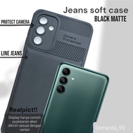 case camera protected samsung a32 4g /a32 5g matte jeans line softcase - a32 4g biru/random