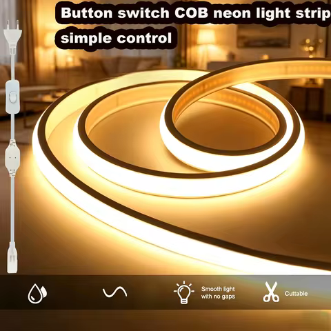 Ip65 Protection Rating, 3m / 5m / 10m / 15m / 20m / 30m Cob Led Strip, 220V Voltage Plug-In Version,