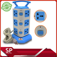 ปลั๊กไฟทรงคอนโด Tower 3 ชั้น เต้าเสียบ 12 จุด พร้อม Circuit Breaker สายไฟยาว 3 เมตร Power bar (ปลั๊ก