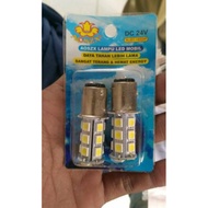 SEPASANG Lampu Rem Truk Truck bis bus 24 volt Kaki 2 Kedip Strobo Lampu Stop LED Canter Hino Engkel