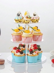 圓形壓克力蛋糕展示架,多層甜點食品架,適用於婚禮生日派對