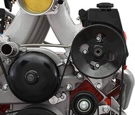 ICT Billet LS Power Steering Pump Bracket Kit for Turbo Headers Compatible with 1998-02 Camaro LS1 E