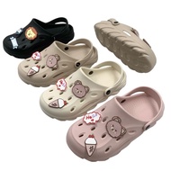 LUOFU Imported Soft Bear Children's Bakpau Rubber Slippers E6249-BRE02 2L (AA3)