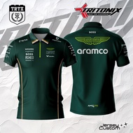 TRITONIX T-shirt F1 New Aston Martin Racing Jersey ZipperPOLO Full Printing Free Custom