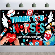 5x3ft Thank You Nurses Backdrop Banner for Nurse Appreciation Week Decorations,Happy Nurses Week Sup