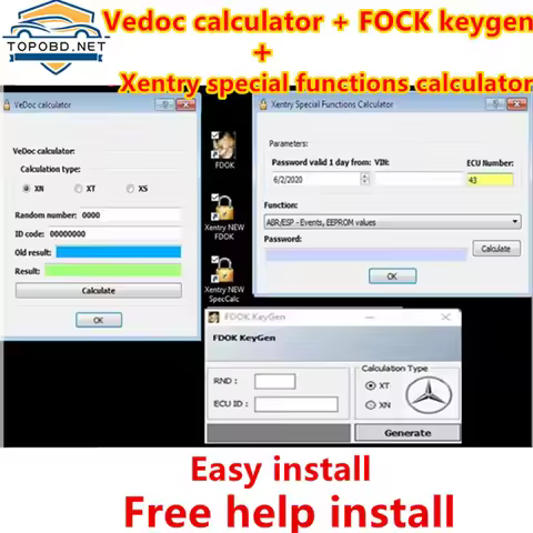 Old DAS Xentry Special Function Calculator Keygen and FDOK Vedoc Calculator Keygen for MB Star C3 C4