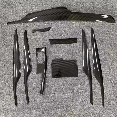 For BMW 5 Series G30 G32 G38 F90 M5 6GT 2018-2023 Real Carbon Fiber Car Center Console Dashboard Tri