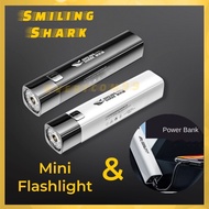 SMILING SHARK USB Rechargeable Charging Mini Led Torch Light & Powerbank High Capacity Flashlight Wa