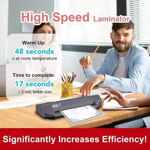 3-10 mil, Heavy Duty, 48-Second Warm-up Commercial Laminating Machine, Never Jam High Speed Thermal 