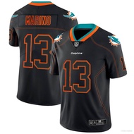 fuz NFL Dolphins Marino Jersey Football Tshirt Black Classic Sports Tops Plus Size