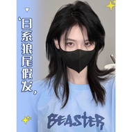 🔥 fluffy 🔥 Wolf Tail in stock handsome neutral mullet head Japanese Style Men's Wig Set Retro topi r