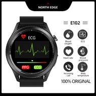 NORTH EDGE E102 GLU Original Smartwatch Men's Watch Women's Watch ECG+PPG HR BP SPO2 body temperature Bluetooth watch compatible with Android IOS