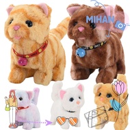 MIHAN My Realistic Robot Cat, Plush Walking Simulated Robot Puppy Cat, Fashion Tail Wagging Soft Stu
