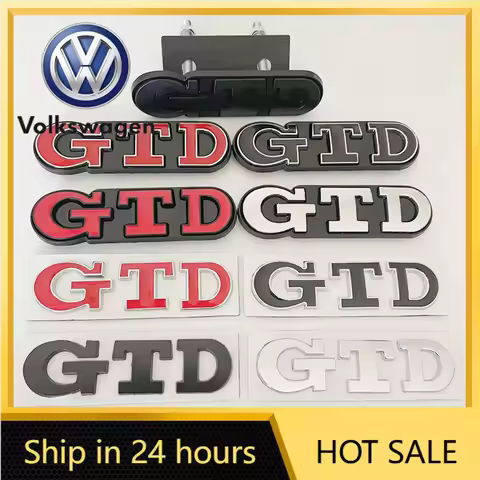 For VW Volkswagen Jetta MK5 Golf 3D Metal Front Grille GTD Logo Emblem Rear Trunk Badge Stickers For