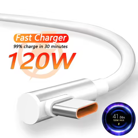 67W Fast Charger USB A To Type C Quick Charging Phone Cable 90° Elbow USB to Type C Fast Charging Ca