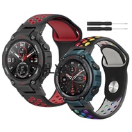 Suitable for Amazfit T-rex pro t rex Strap Smart watch New Silicone Band Sport Breathable Colorful Rainbow Soft Bracelet Belt