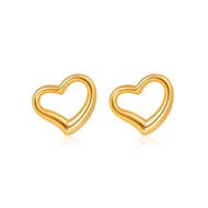 SK Jewellery 916 Dainty Heart Gold Earrings